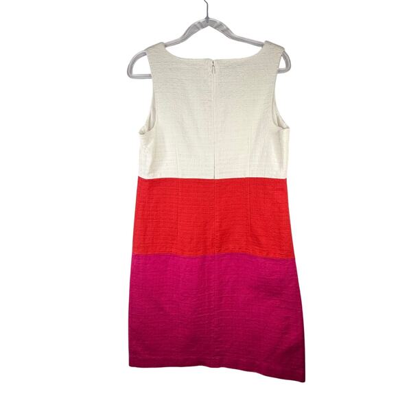 TALBOTS PETITE Womens Textured Colorblock Sleeveless Sheath Midi Dress Size 6P - Picture 2 of 12